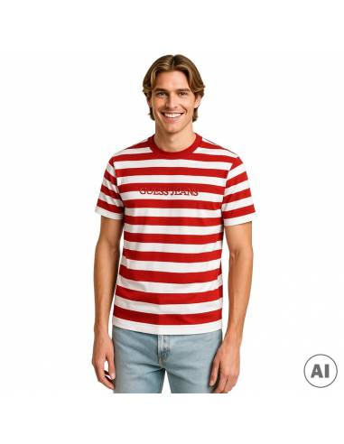 GUESS CAMISETAS M4YI84K9XF1_BL-RO BLANCO-ROJO (M)